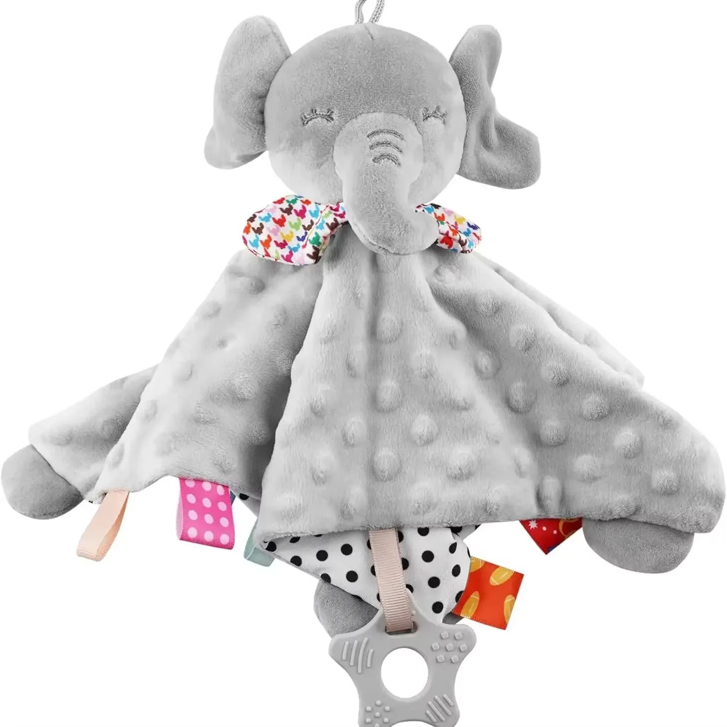 Elephant Baby Comforter Blanket Soft Appease Towel Baby Rattle Animals Toys Soothe Reassure Sleeping Towel Lathe Hangingtoddler
