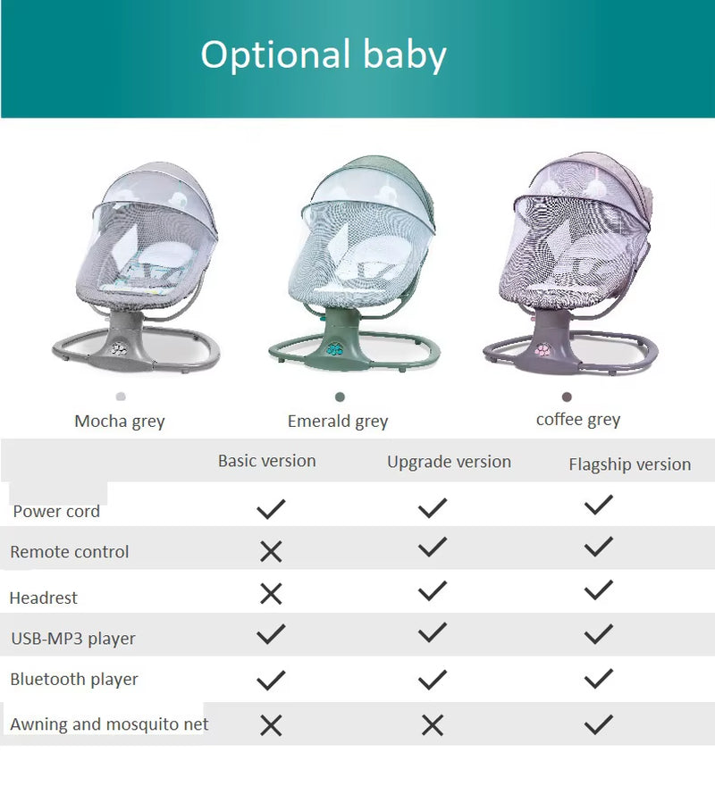 Baby Bed Baby Cradles Infant Crib Baby Seats Baby Swing Electric Baby Bed Newborn Electric Rocking Chair for Baby Baby Bassinet