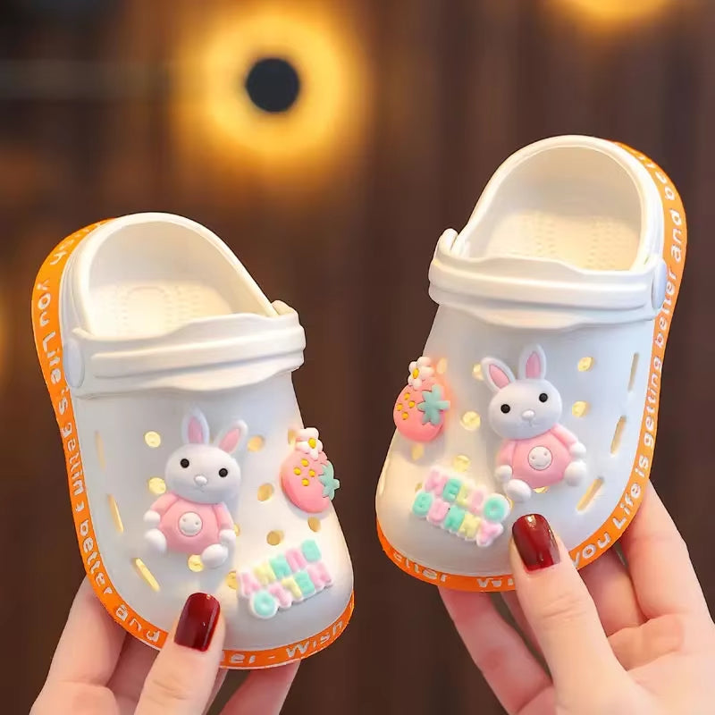 Children'S Slippers Cute Cartoon Girls Boys with Soft Soles Baby Bags Perforated Shoes Home and Baby Sandals